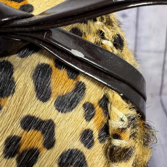 VOLOTILE Animal Print Flats Slip-On Leather Brown Tan Size 8 - Picture 5 of 8